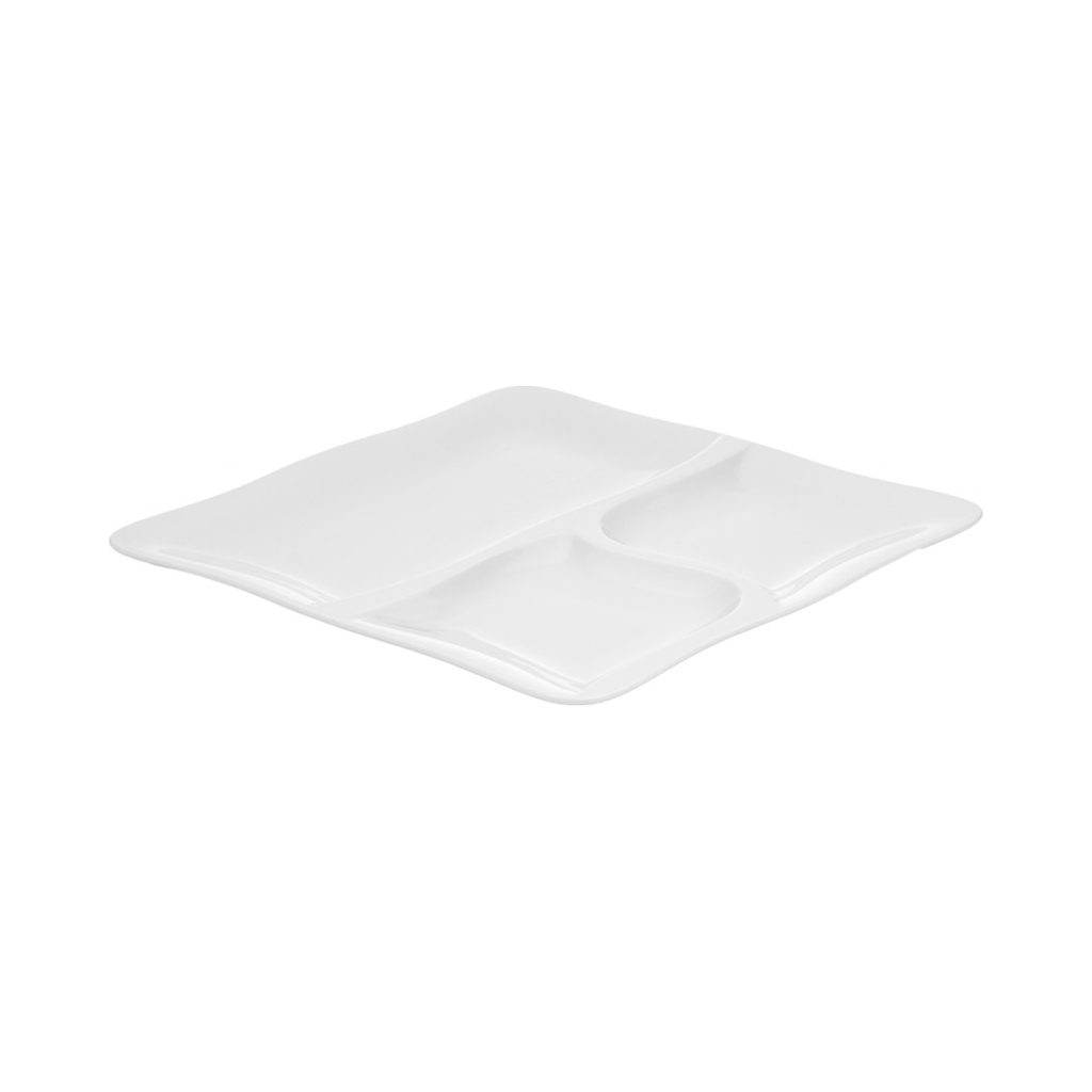 Szögletes lapostányér 3 részre osztott 28cm Gourmet