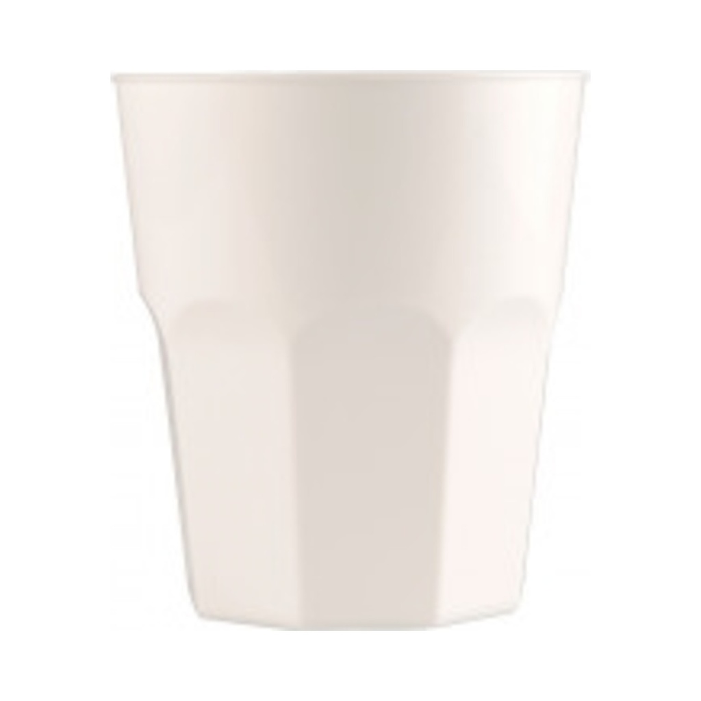 [4075-11] PP Műanyag fehér whiskys pohár 250ml-nél jelölve 20db/cs 420db/krt KIFUTÓ