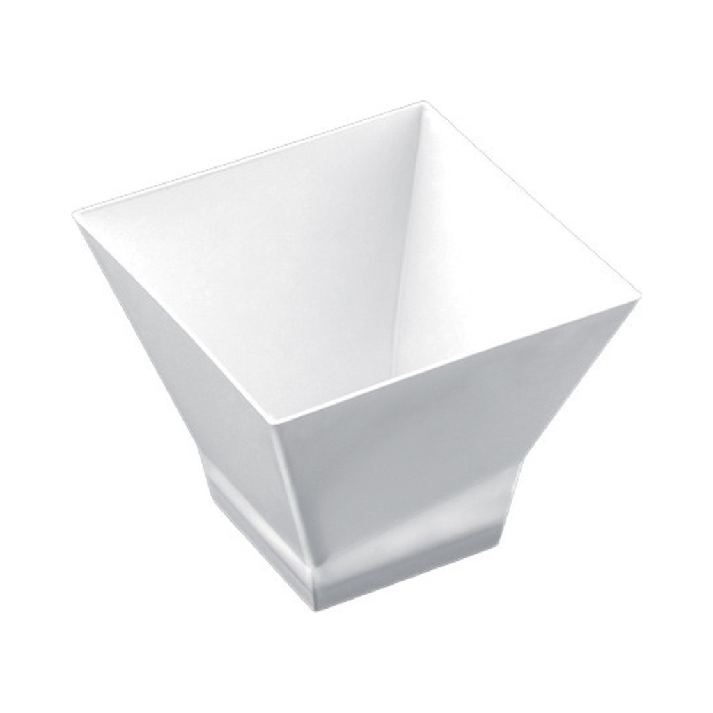 [6021-11] Pagoda desszertes tálka 120ml fehér 6,7x6,7cm (PS) 25db/cs 500db/krt