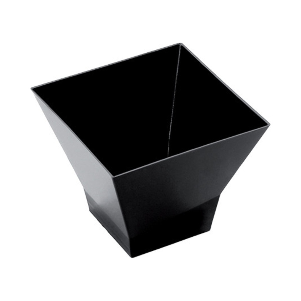 [6021-19] Pagoda desszertes tálka 120ml fekete 6,7x6,7cm (PS) 25db/cs 500db/krt