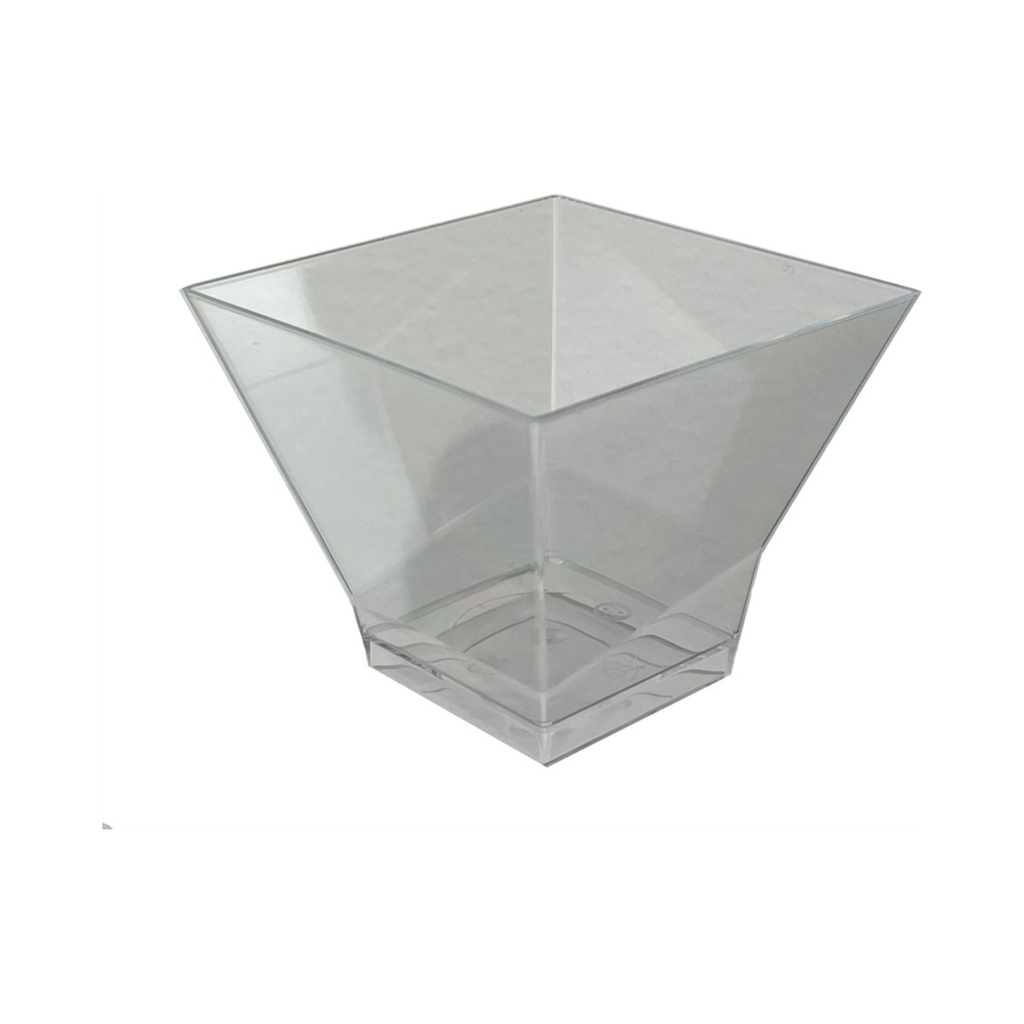 [6009-21] Pagoda desszertes tálka 90ml víztiszta 6,2x6,2cm (PS) 25db/cs 500db/krt