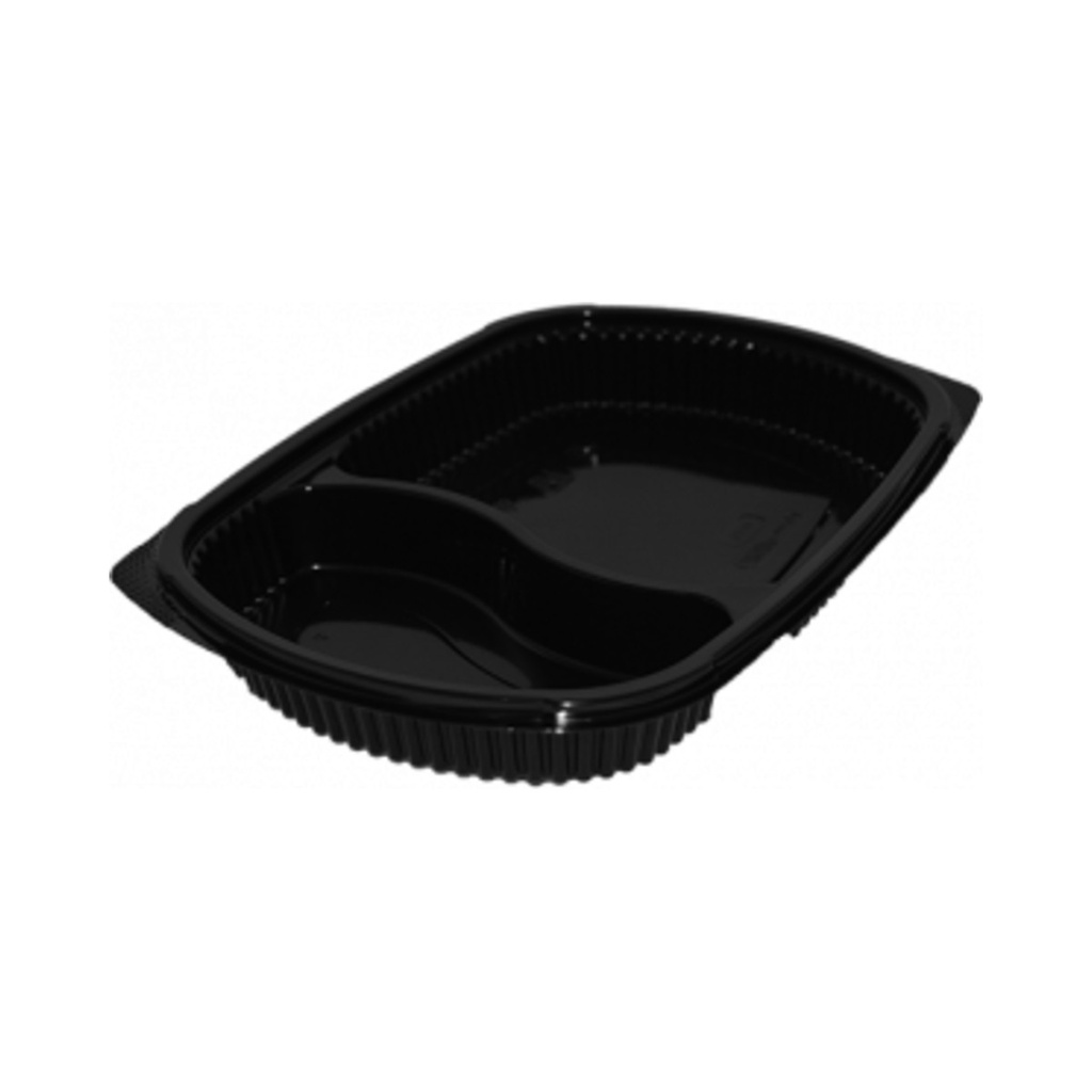 Műanyag ovális alj fekete 2 részes 800ml 255x185x35mm (PP) 50db/cs 250db/krt