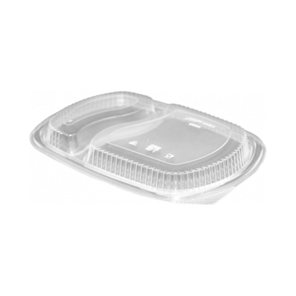 Műanyag ovális fedél 2 részes 800ml-es aljra 255X155X25mm (PP) 50db/cs 250db/krt