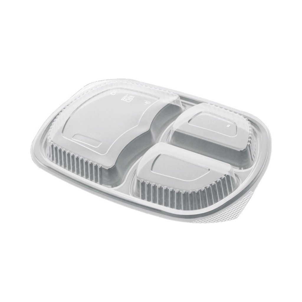Műanyag ovális fedél 3 részes 800ml-es aljra 50db/cs 250db/krt 255X155X25MM PP