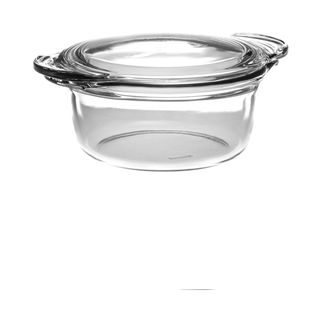 Simax kerek üvegtál fedővel magas 1,5l+0,3l