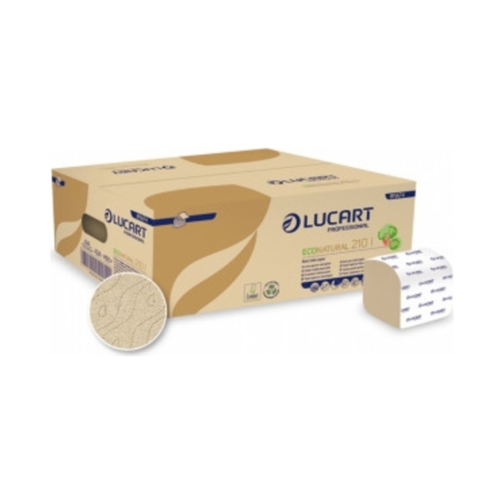 [811A74] Eco Natural 210I hajtogatott wc papír 2 rét. (10x21cm) 210lap/cs  40cs/krt