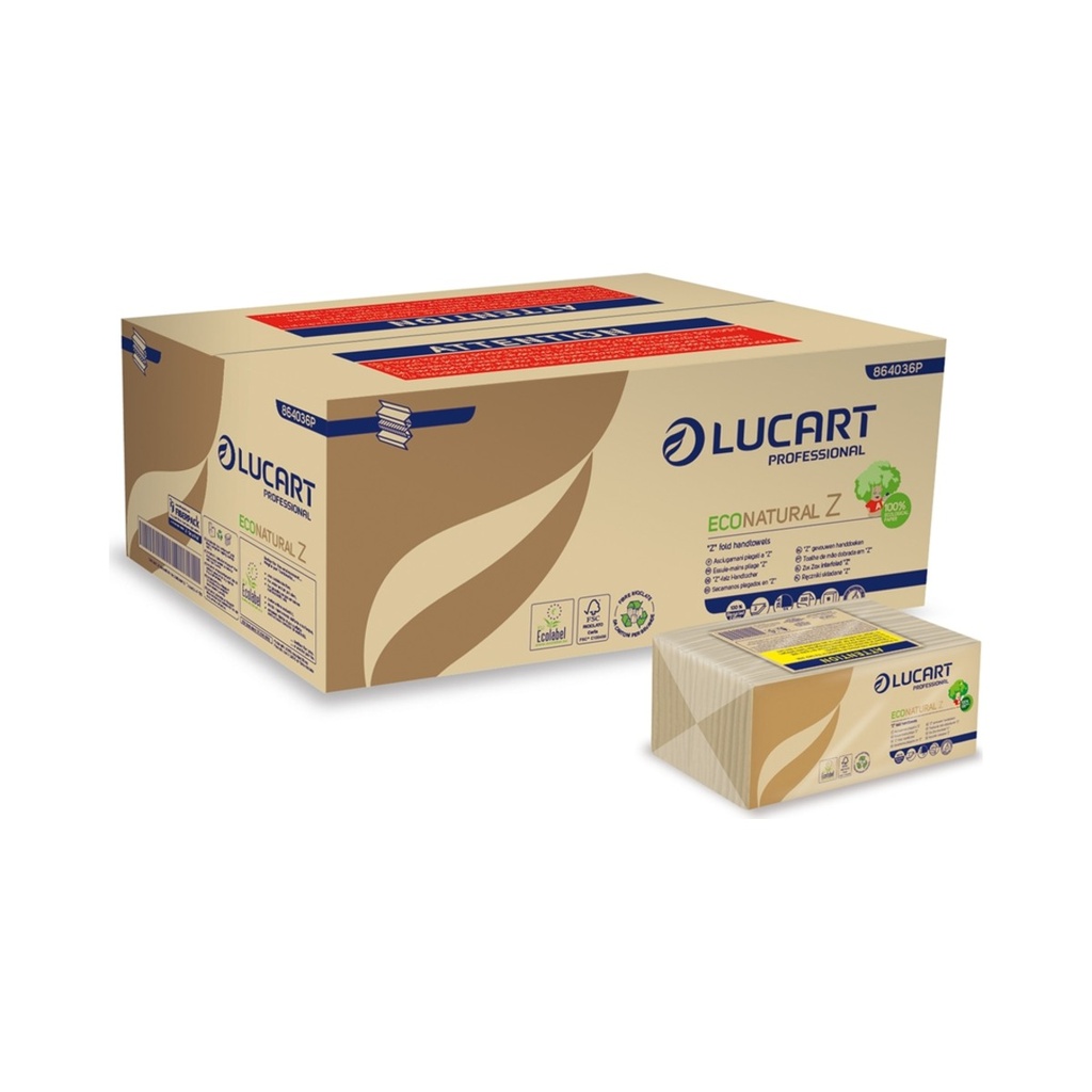 [864036P] Eco Natural Z hajtogatott papírtörlő 2 rétegű (23x23,5cm) 220lap/cs 18cs/krt