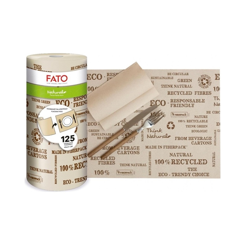Tányéralátét tekercsben natural mintás 40x31cm 125db lap/tekercs 8db/krt