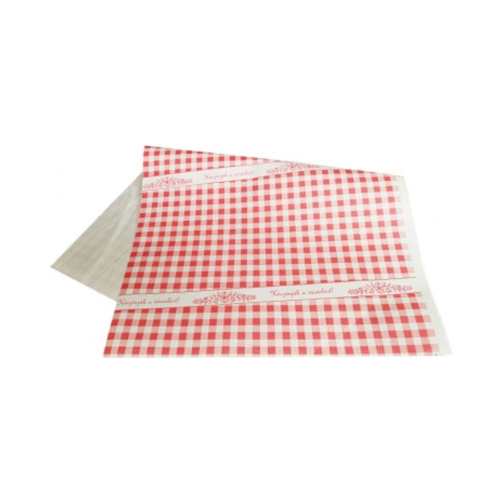 [456040] Húscsomagoló papír piros-fehér kockás 60x40cm 45gr 15kg/cs ~ 625 lap/cs.