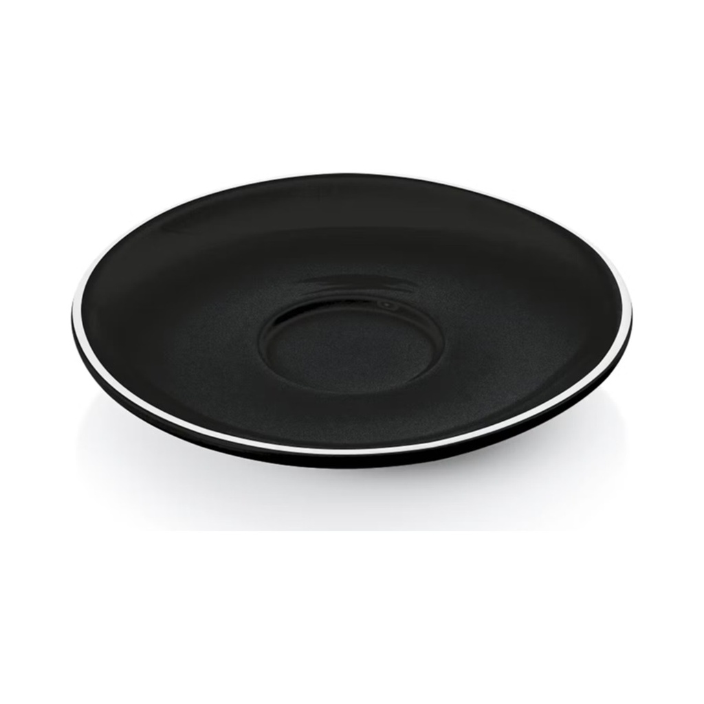 [4998001] Mokkás csésze alj 12,5cm Italia fekete-fehér (4998009-es csészéhez) 6db/krt