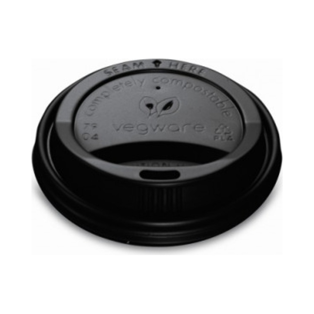 Műa. CPLA fekete ivólyukas tető 227ml-es papír pohárra  (KV-8) 50db/cs 1000db/krt (V)