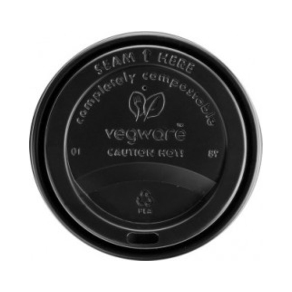 [VLID89SB] Műa. CPLA fekete ivólyukas tető 340-455ml-es papír pohárra  (LV-12 LV-16) 50db/cs 1000db/krt (V)