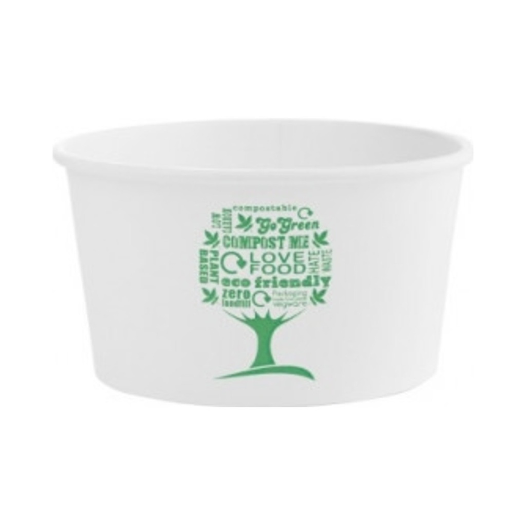 Papír leveses tégely 340ml Green Tree PLA bevonattal 25db/cs 500db/krt (V)