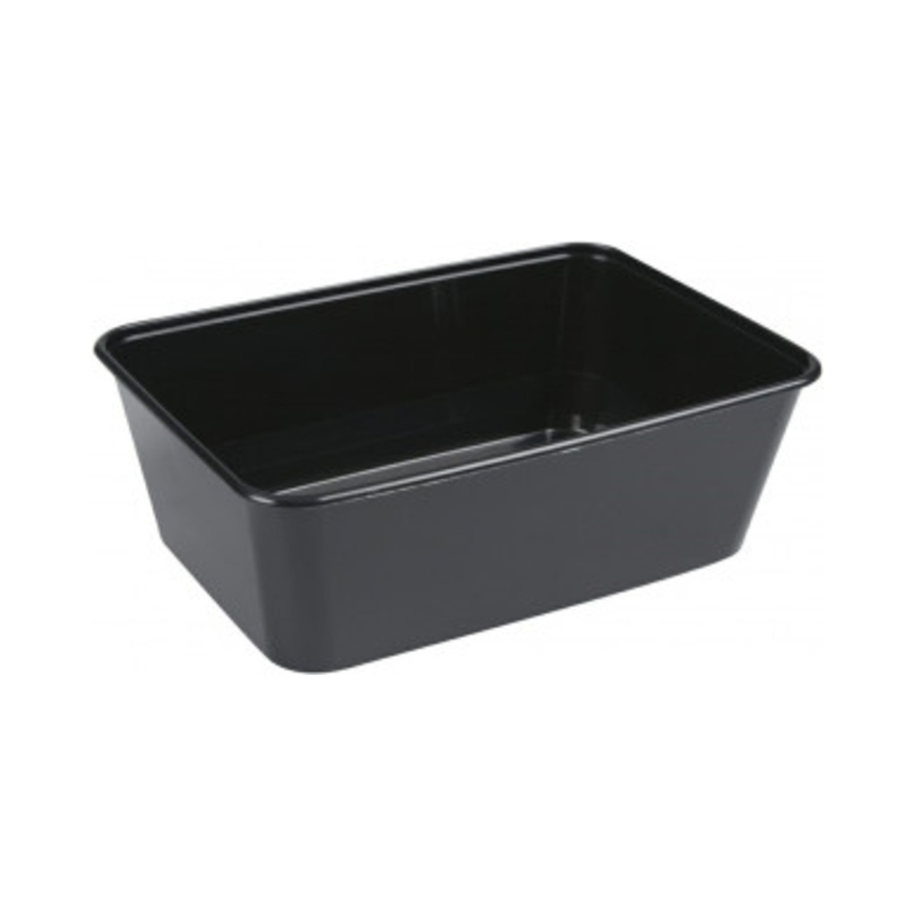 Műanyag szögletes alj 750ml FEKETE 17,5X11,9X5,9cm PP 50db/cs. 500db/krt