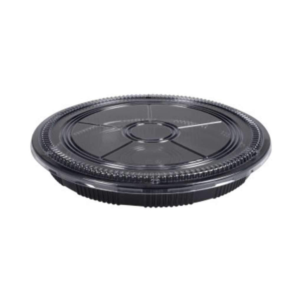 Sushi kerek doboz tetővel 37,6x37,6x4,8cm (65) PS 25db/cs 100db/krt