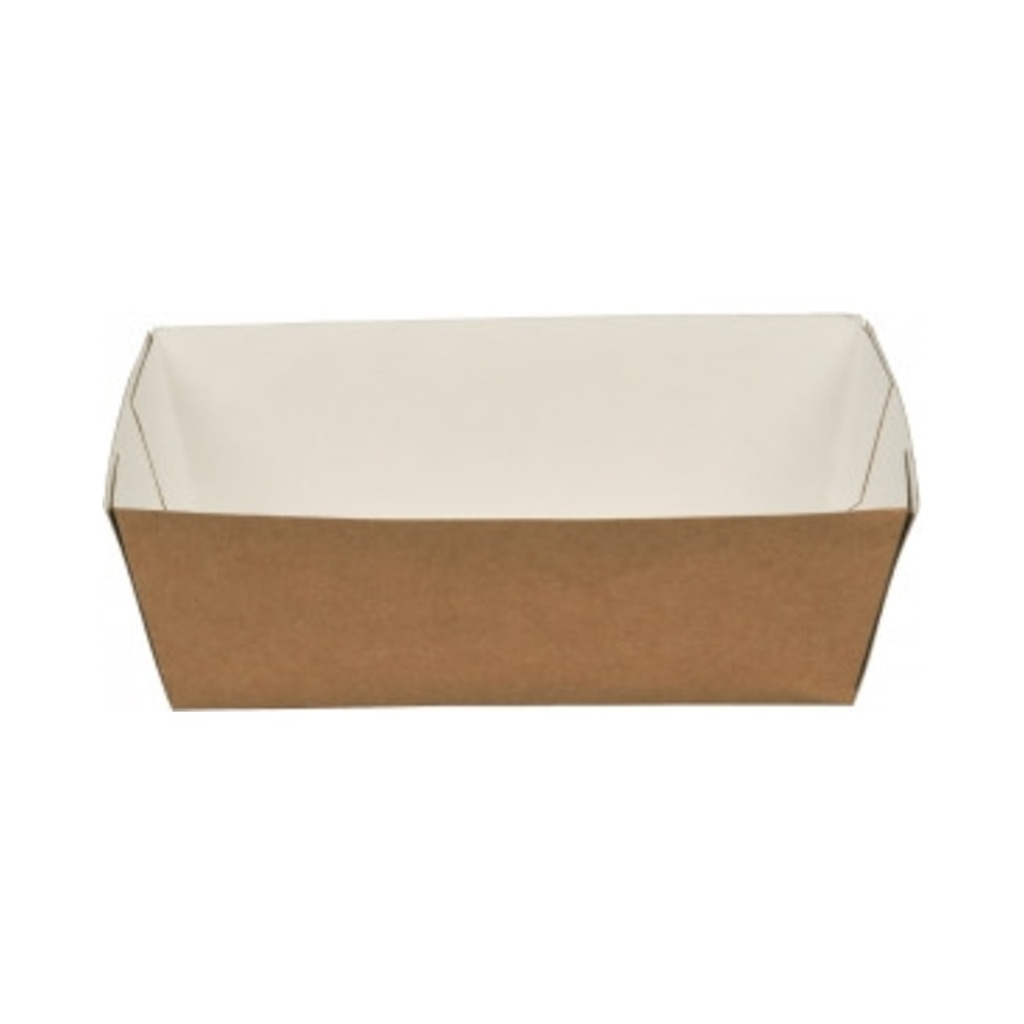 Sültkrumplis papír tálka barna/fehér 17x12x5,3cm 90db/cs 450db/krt ÚJ