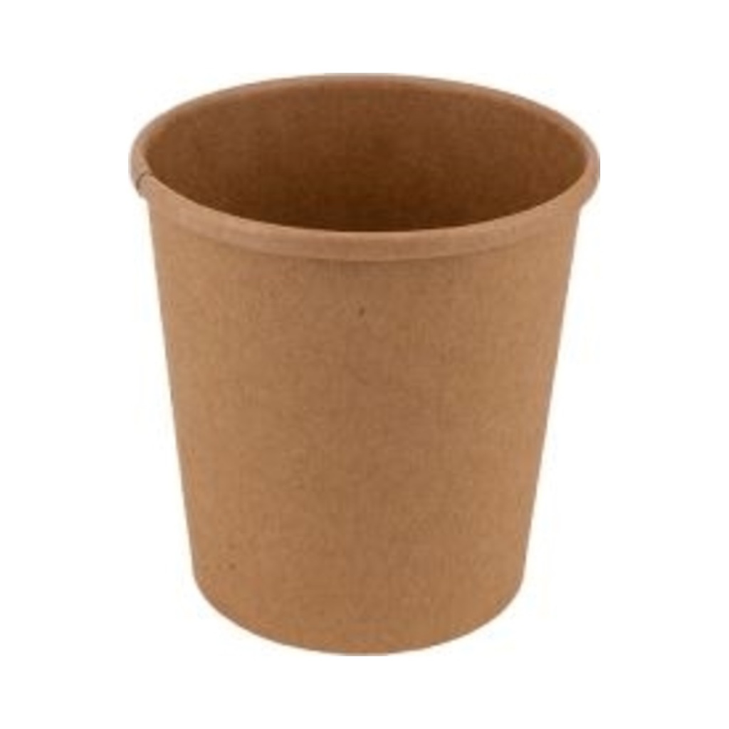 Komposztálható leveses papírtégely KRAFT 750ml 25db/cs 500db/krt (A)