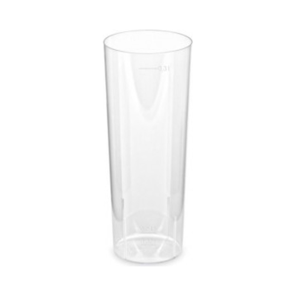 Műanyag long-drinkes pohár mértékjel 2-4cl  3dl 10db/cs 500db/krt (EU jelölt) (W)