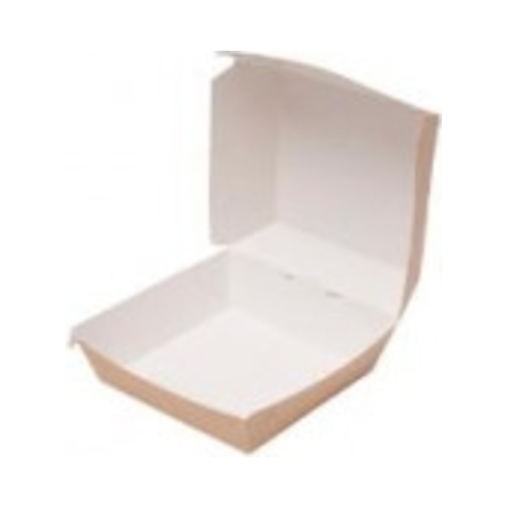 Hamburger papírdoboz kraft barna/fehér 115x105x80mm 75db/cs 300db/krt
