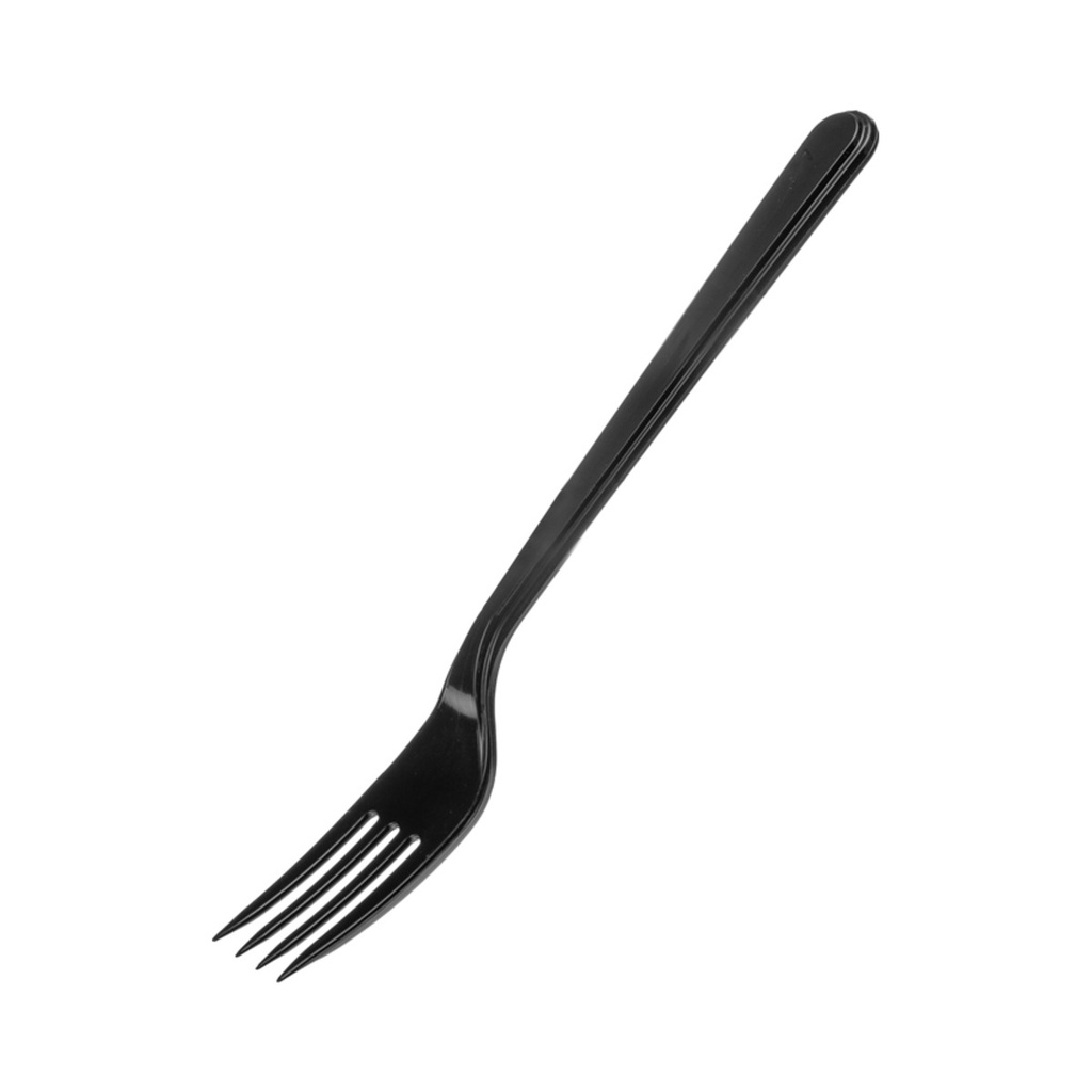 [KP629525160] Műanyag evővilla fekete többször használható  50db/cs 2000db/krt (B)