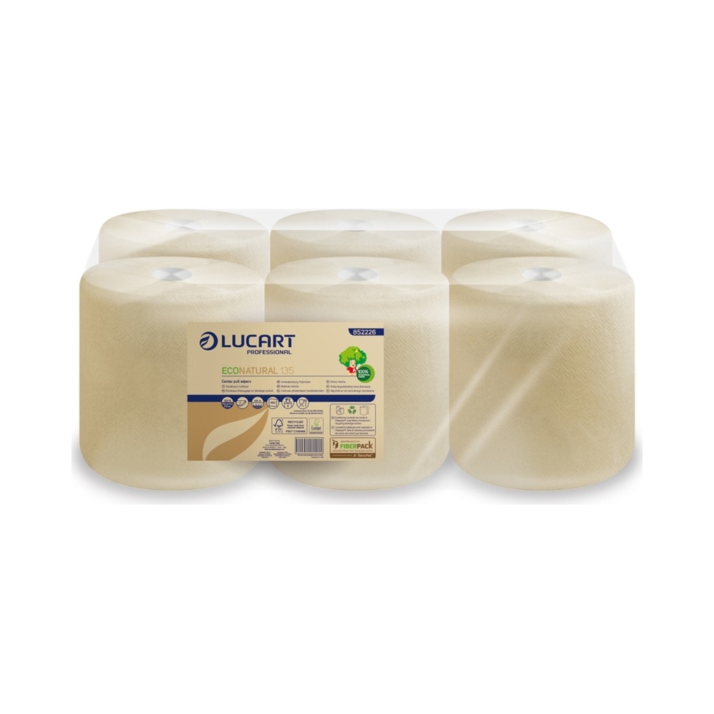 [852226] Eco Natural 135 joint papírtörlő 2 rét. (20cm átm., 450lap/tek) 6tek/krt