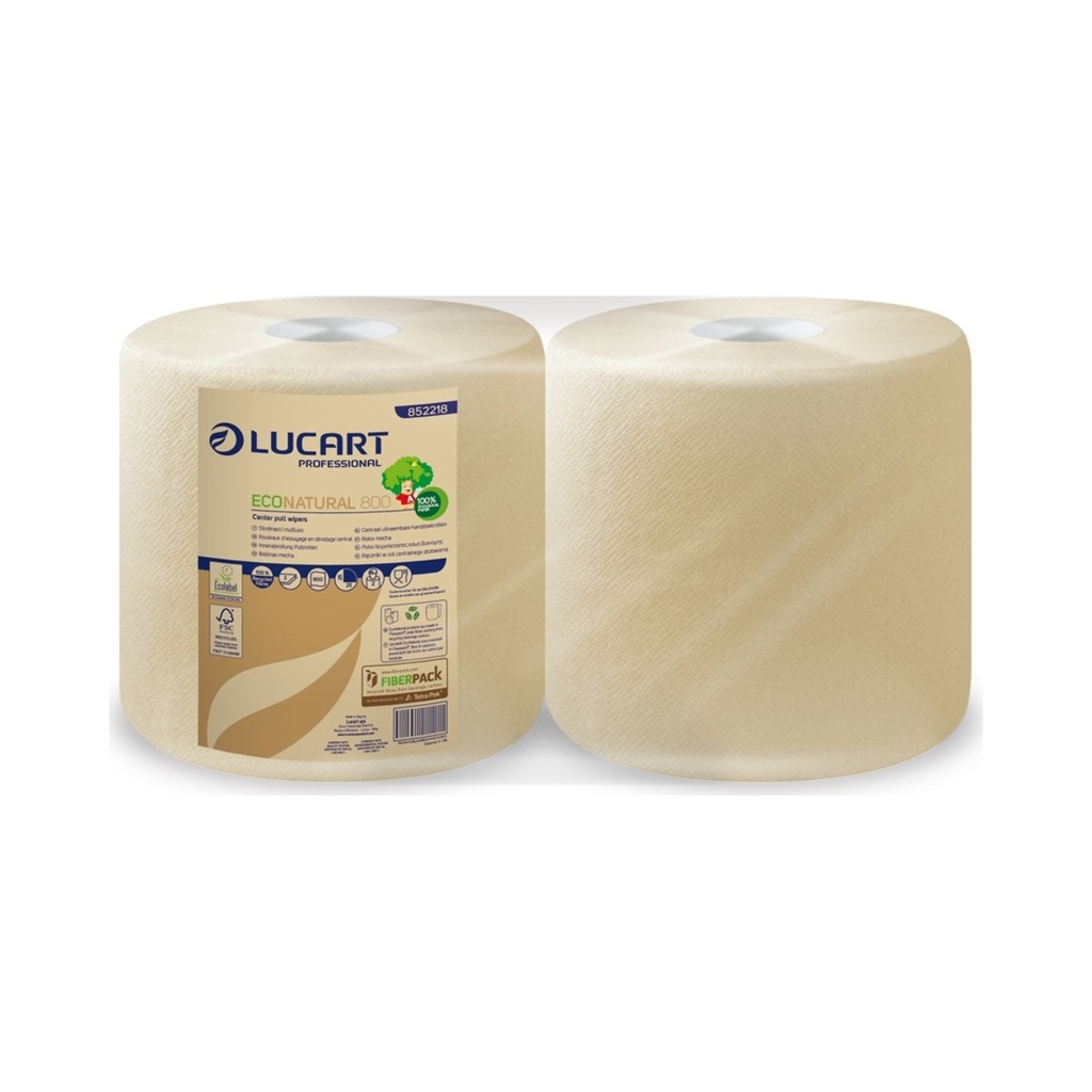 [852218] Eco Natural 800 papírtörlő 2 rét. (200m, 24cm átm. 800lap/tek) 2tek/krt
