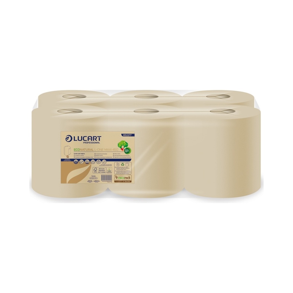 [852277] Eco Natural L-ONE Maxi 450 papírtörlő 2 rét. 6tek/krt (892287 adagolóhoz)