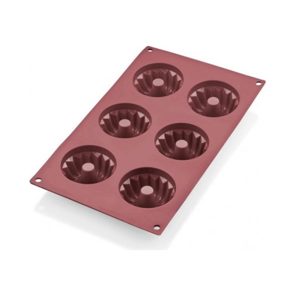 Szilikonos sütőforma, mini kuglóf, 6 darabos átm.:6,5cm