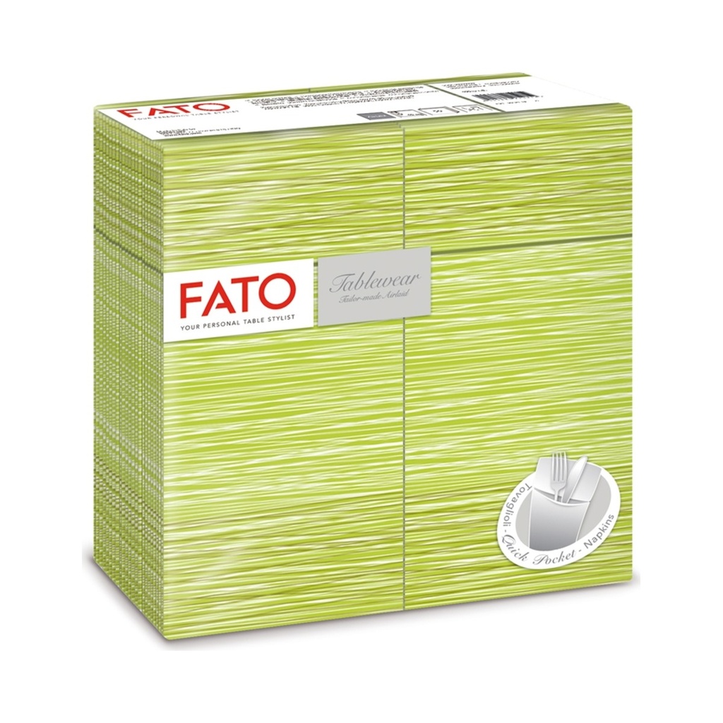 Evőeszköztartós szalvéta airlaid quick pocket pisztácia (40x40cm) 40db/cs 12cs/krt