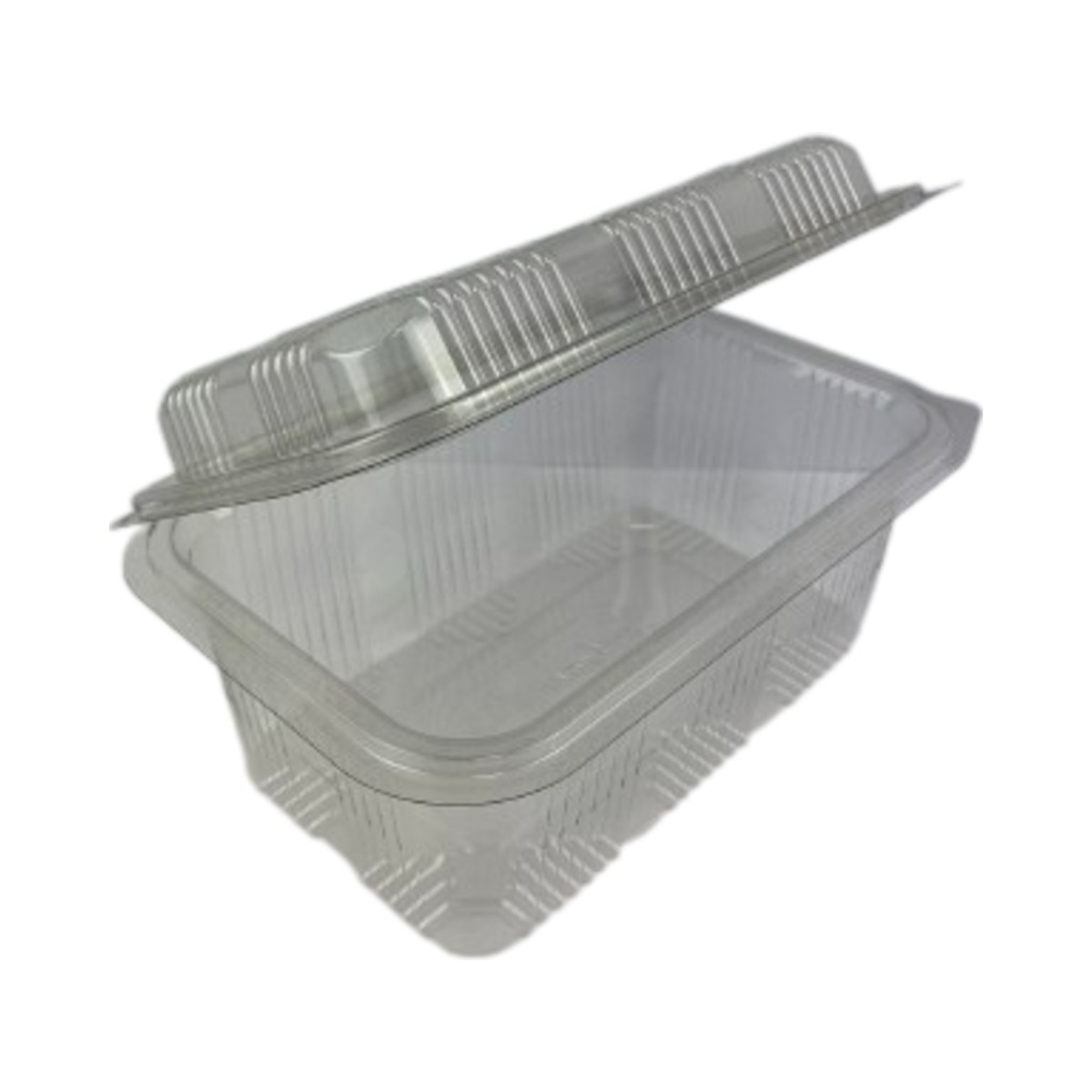 Műanyag összecsukható doboz 1000ml (PET) 254x193x70+22,5mm 100db/cs 600db/krt