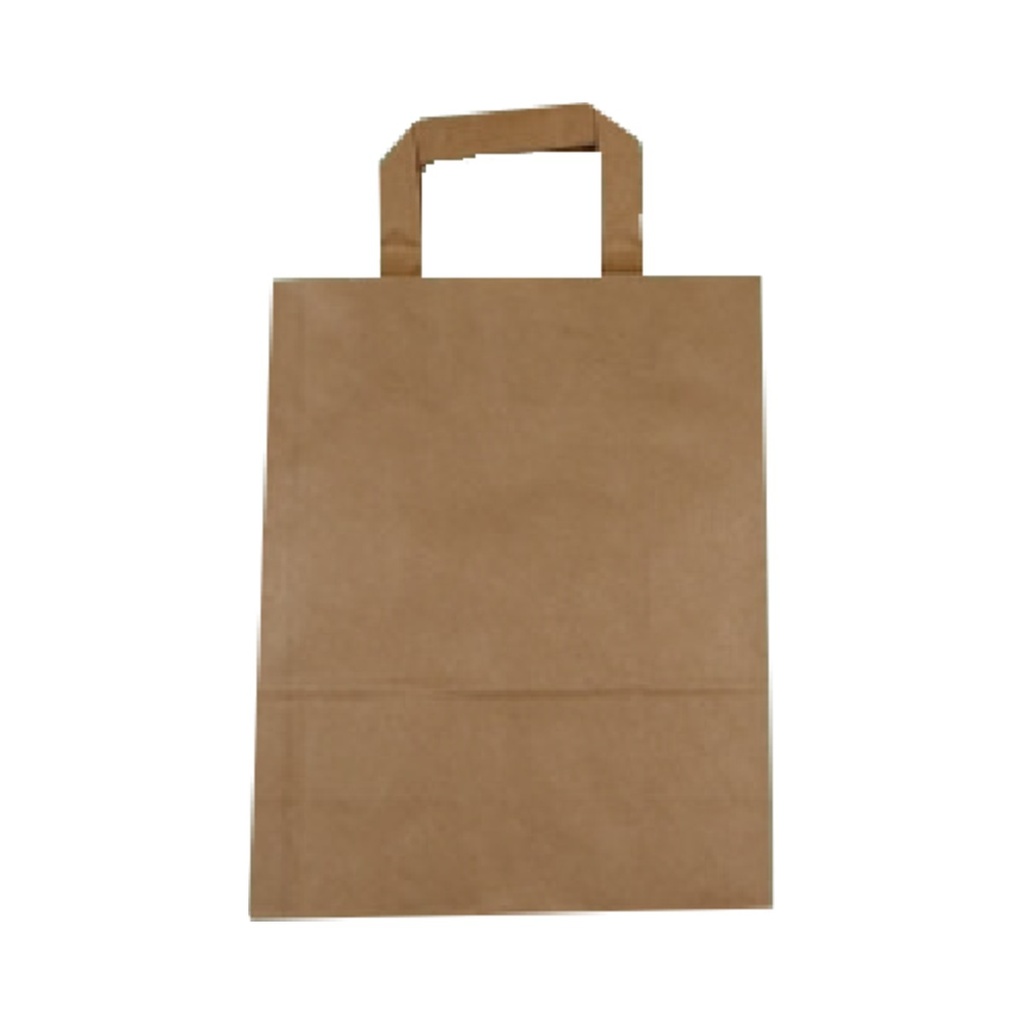 [C052] Szalagfüles papírtáska barna 22x28+10cm 70g/m3 250db/krt
