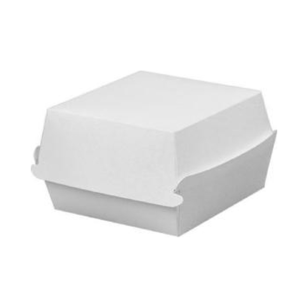 Összecsukható hamburgeres papírdoboz 110x110x80mm Fehér 50db/csom 600db/krt