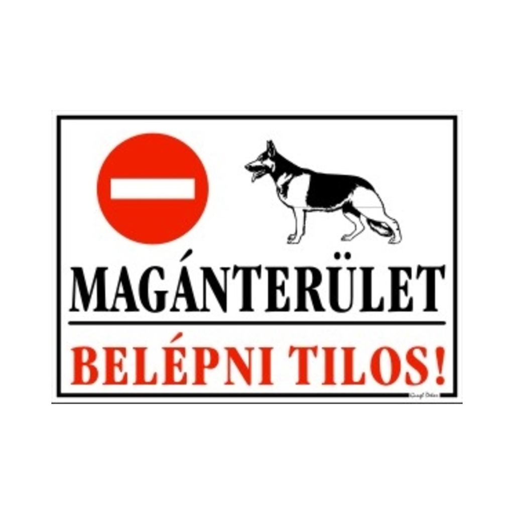[GT17] Dekortábla 25X35cm  Magánterület belépni tilos KIFUTÓ