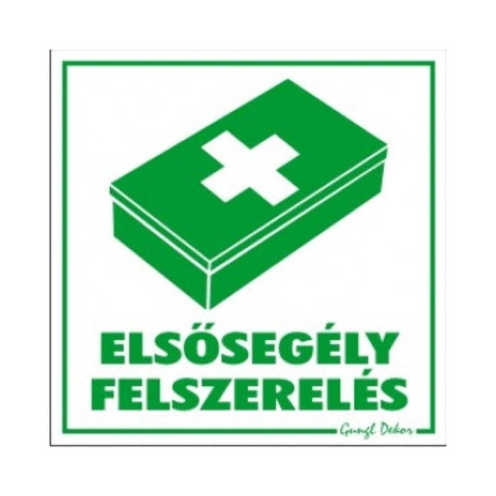 Öntapadós matrica 10x10cm Elsősegély felszerelés