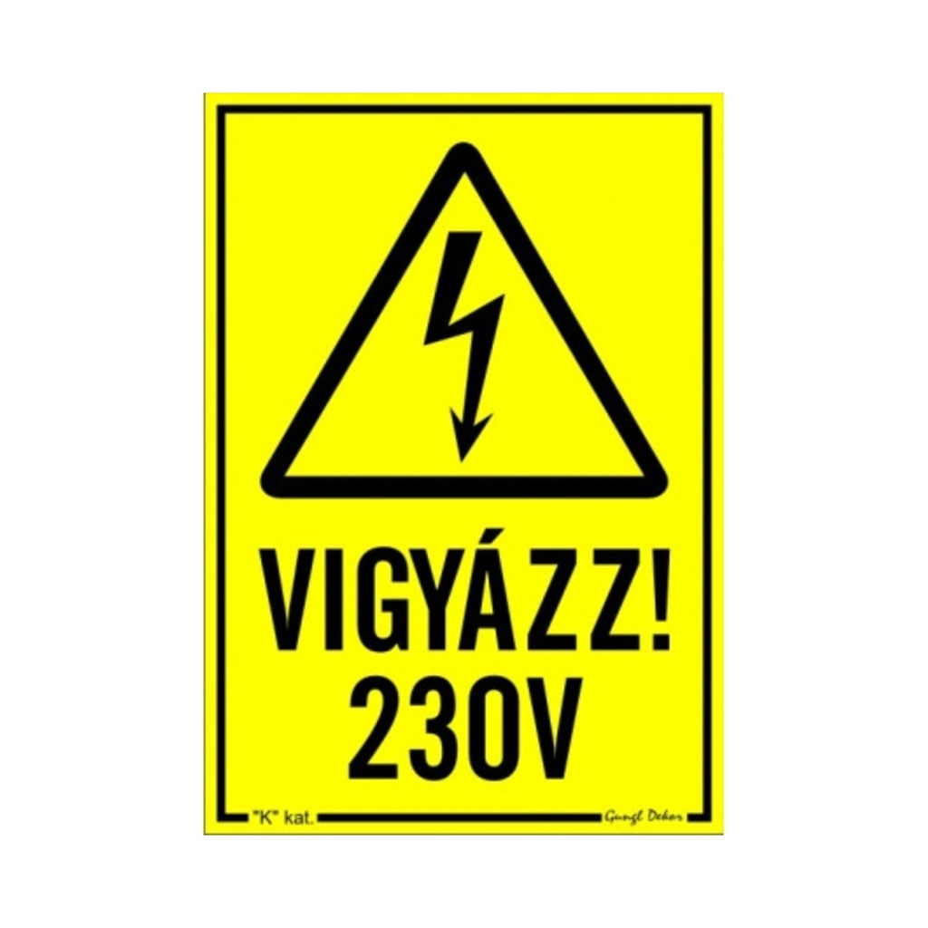 Öntapadós matrica 11,5x16,5cm 230V Főkapcsoló