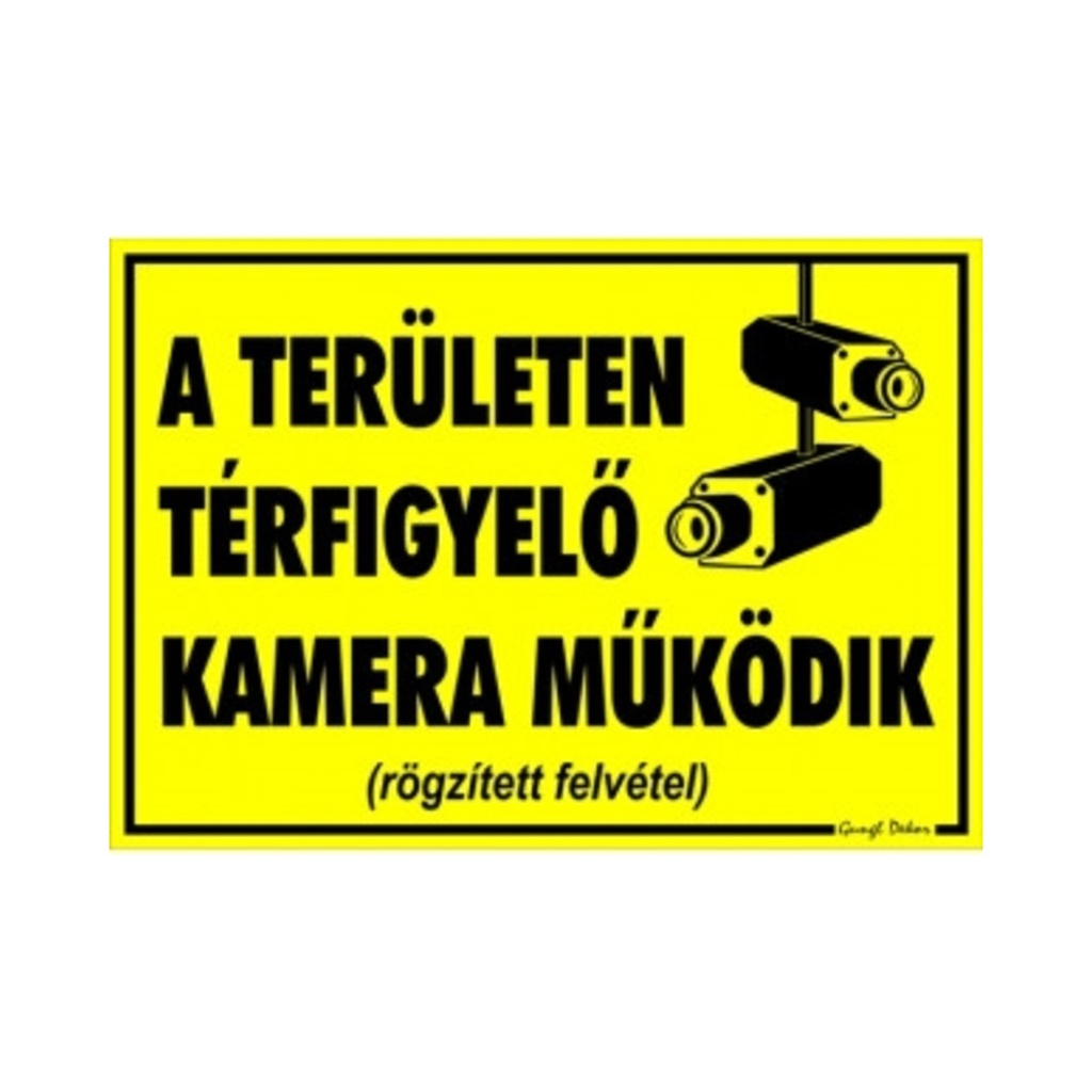 [C39] Öntapadós matrica A/5 17,5x25cm  A területen térfigyelő kamera működik