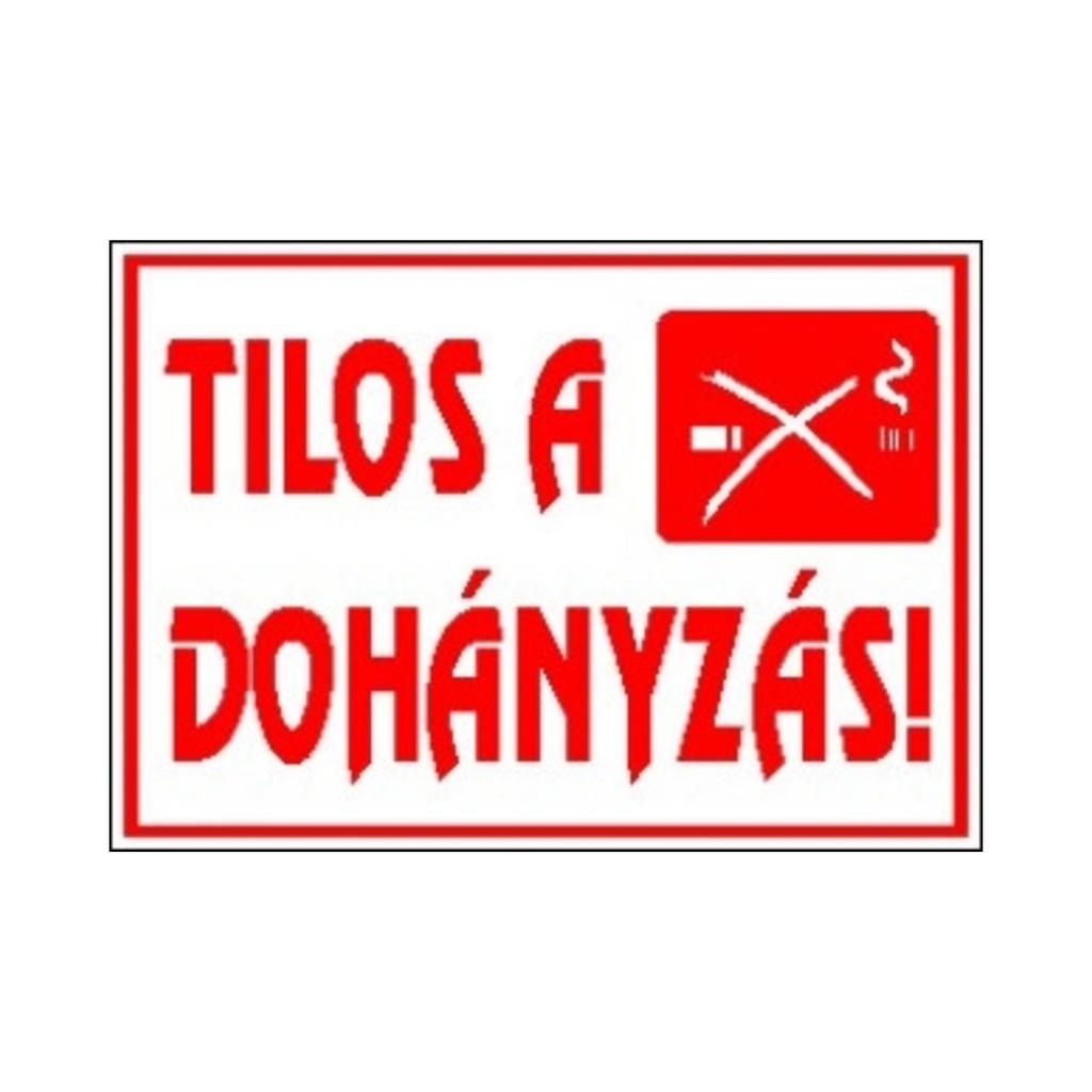 [C24] Öntapadós matrica A/5 17,5x25cm Tilos a dohányzás