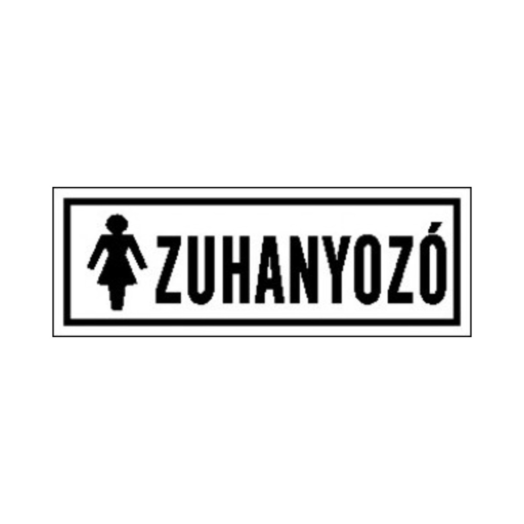 Öntapadós matrica kicsi 5 x 14 cm Zuhanyzó női