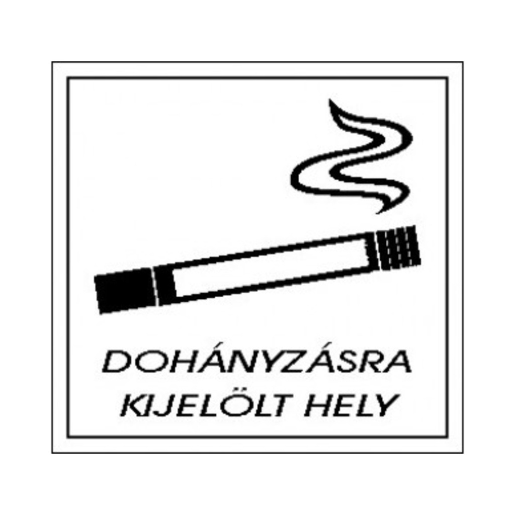 [A14] Öntapadós matrica kicsi 8 x 8 cm Dohányzásra kijelölt hely