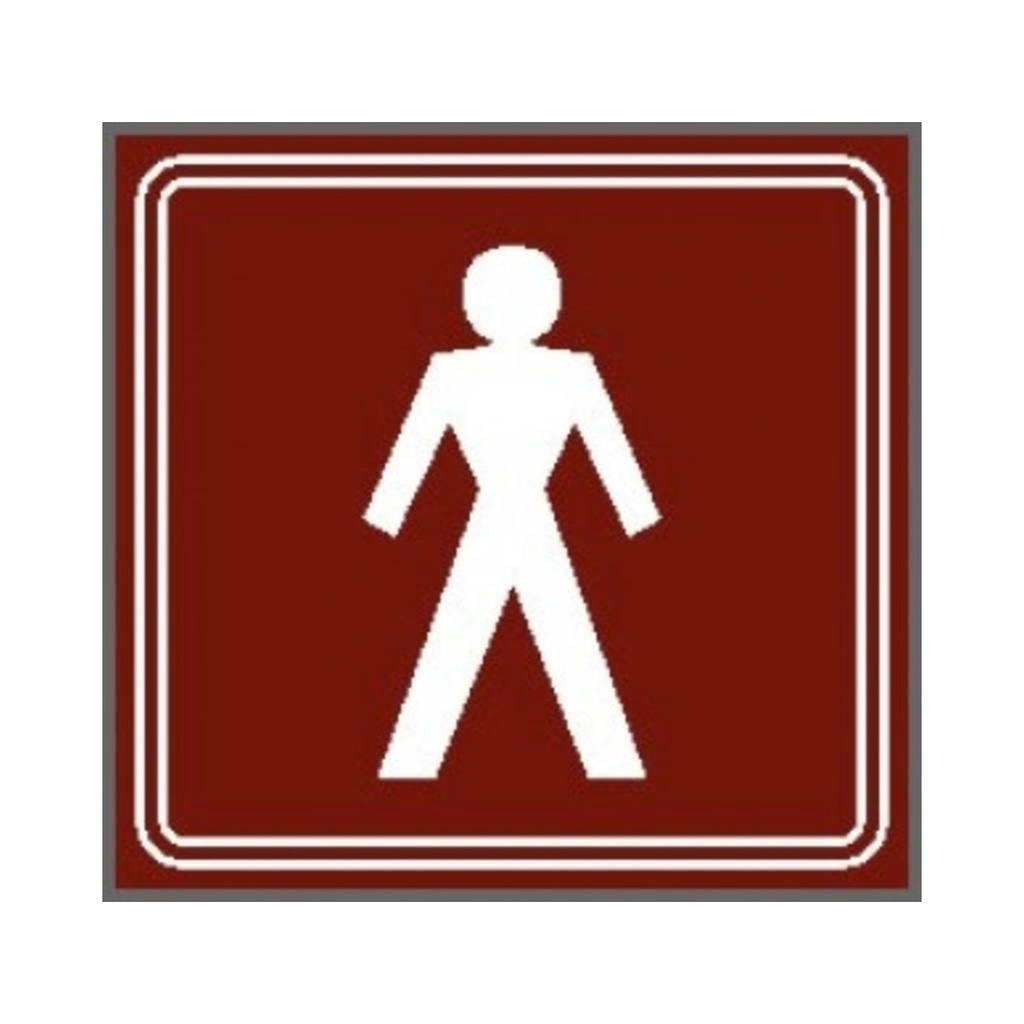 Öntapadós matrica kicsi 8 x 8 cm WC pálcikaemberes férfi