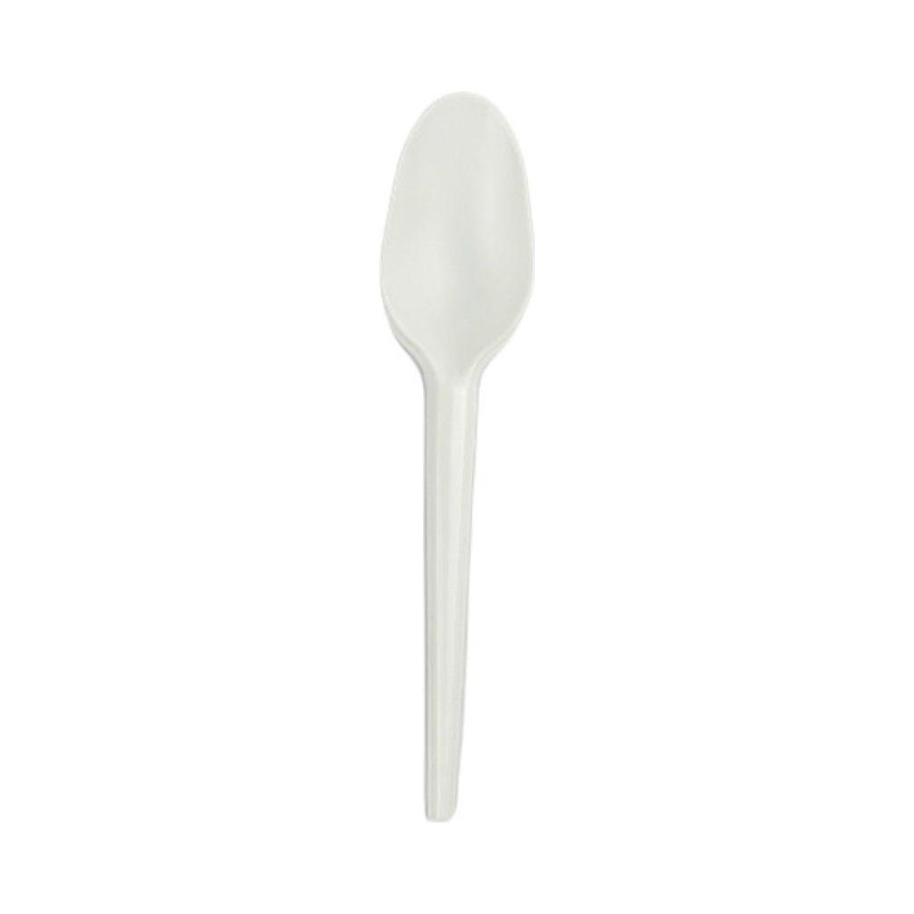 [TR012] Műanyag fehér kávéskanál 13cm 100db/cs 2000db/krt (GF)