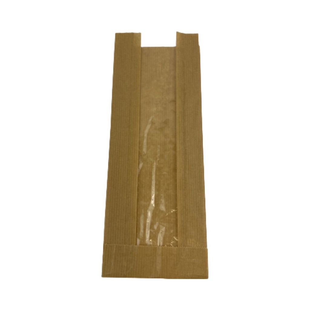 [C4964] Papírtasak ablakos natúr bagettes 100x280+2x50mm 35g/m2 1000db/krt