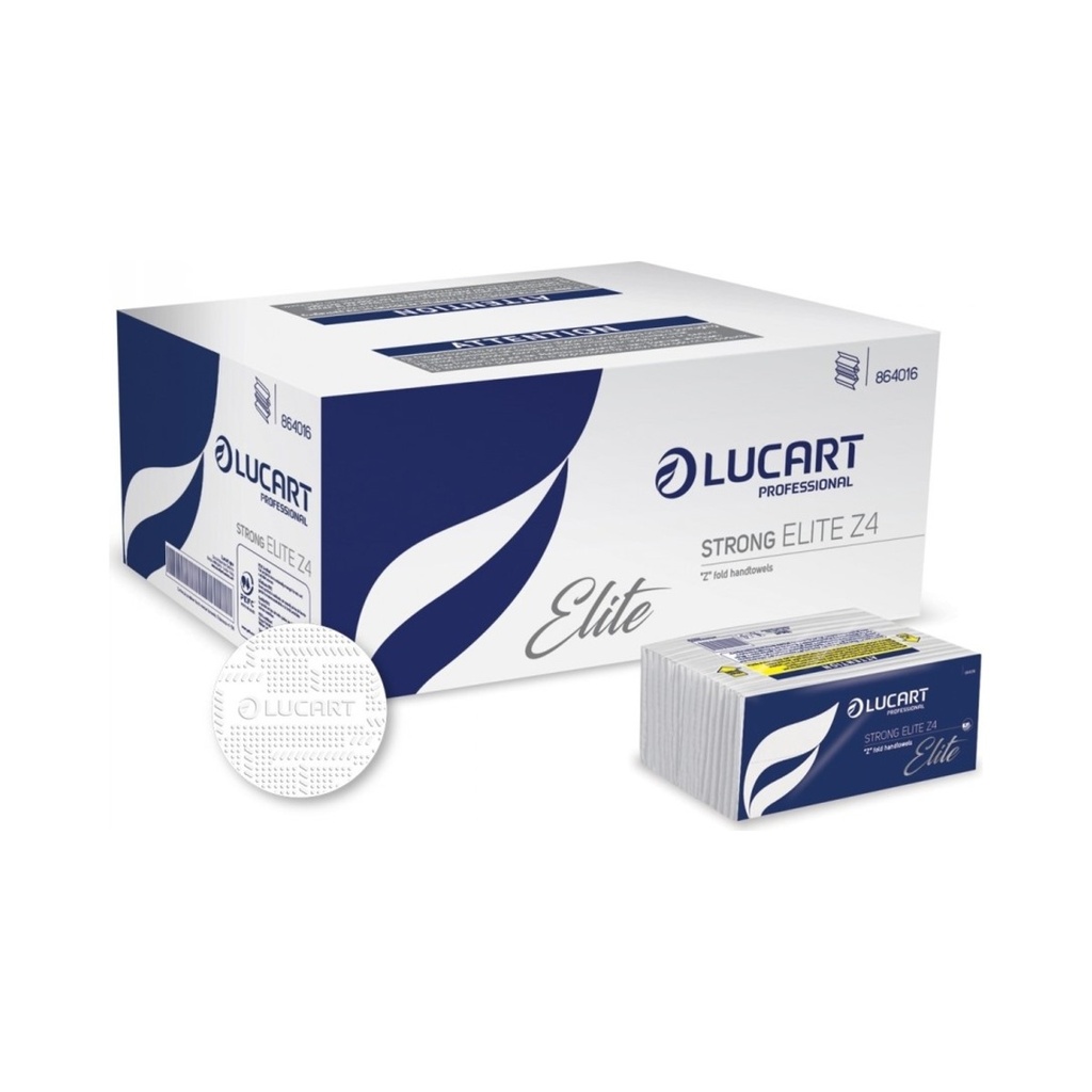 [864016P] Lucart Strong Elite Z4 papírtörlő 4 rét. (23,5x23,5cm 154lap/cs) 18cs/krt