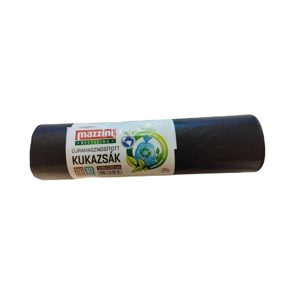 Szemeteszsák erős 200L 100x120cm 30MIK (100% újrahasznosított PE) 10db/tek 100db/krt