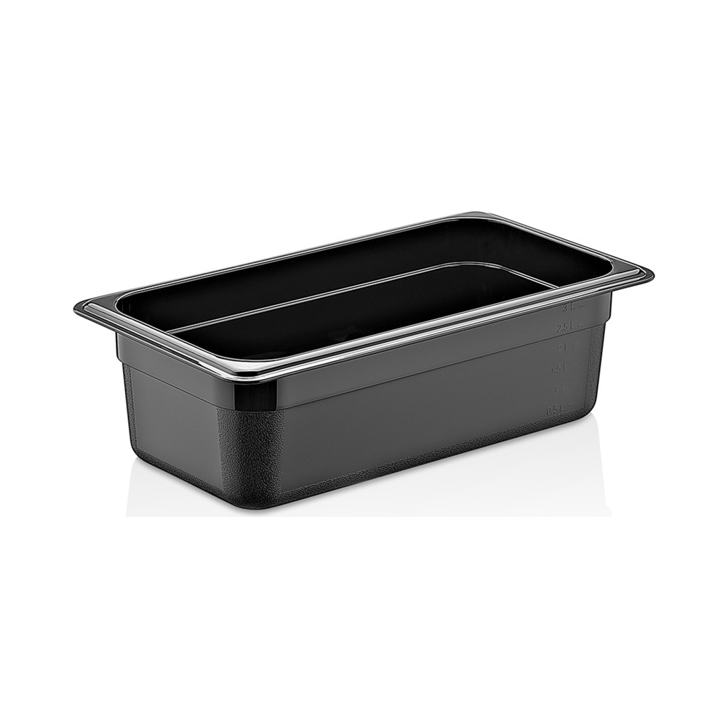 [80170648] Polikarbonát GN edény 1/3 176x325mm (100mm) 4L Fekete