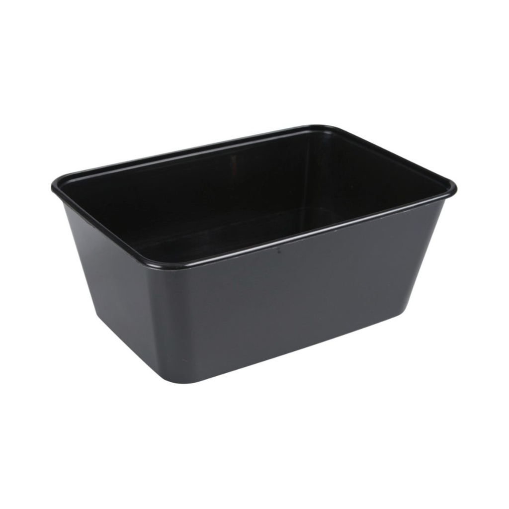 Műanyag szögletes alj 950ml FEKETE 17,5X11,9X5,9cm PP 50db/cs. 500db/krt