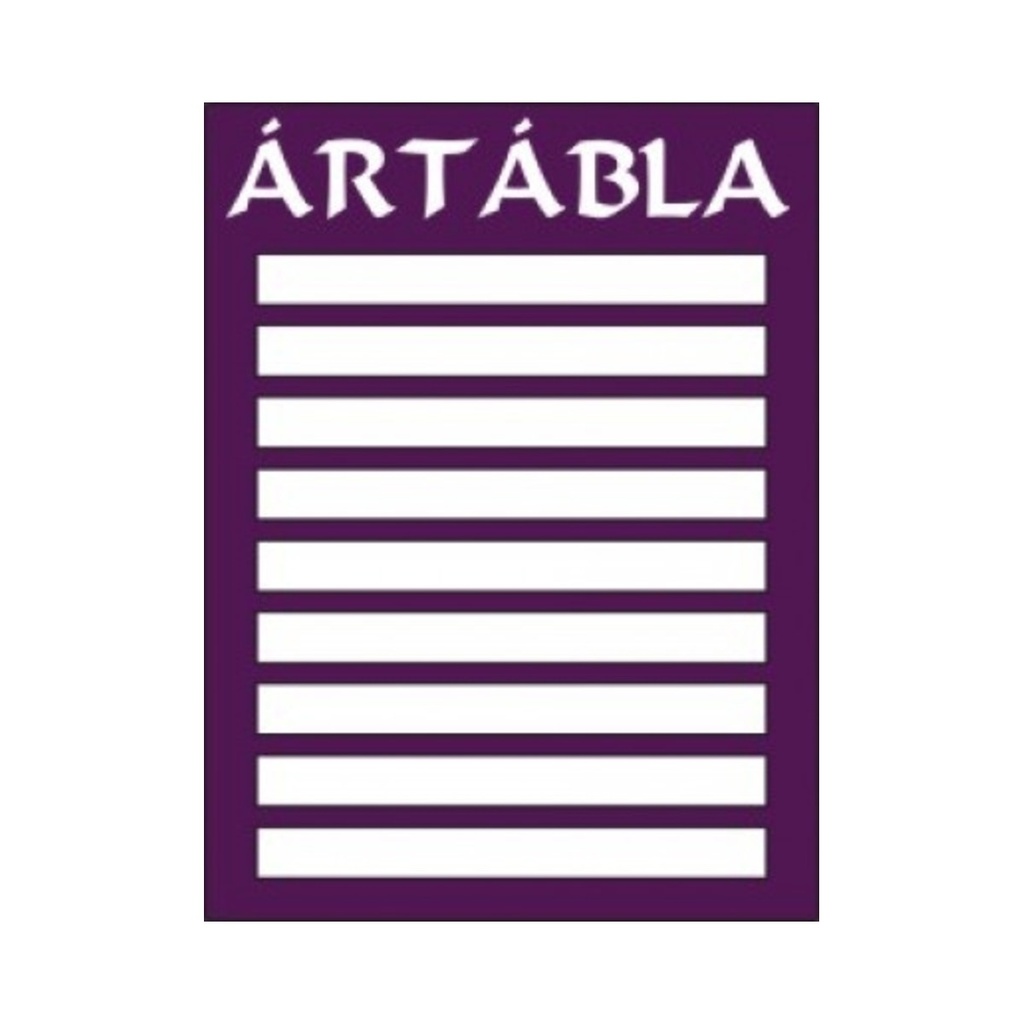 ÁRTÁBLA 9 REKESZES 1CS PAPÍRCSÍKKAL