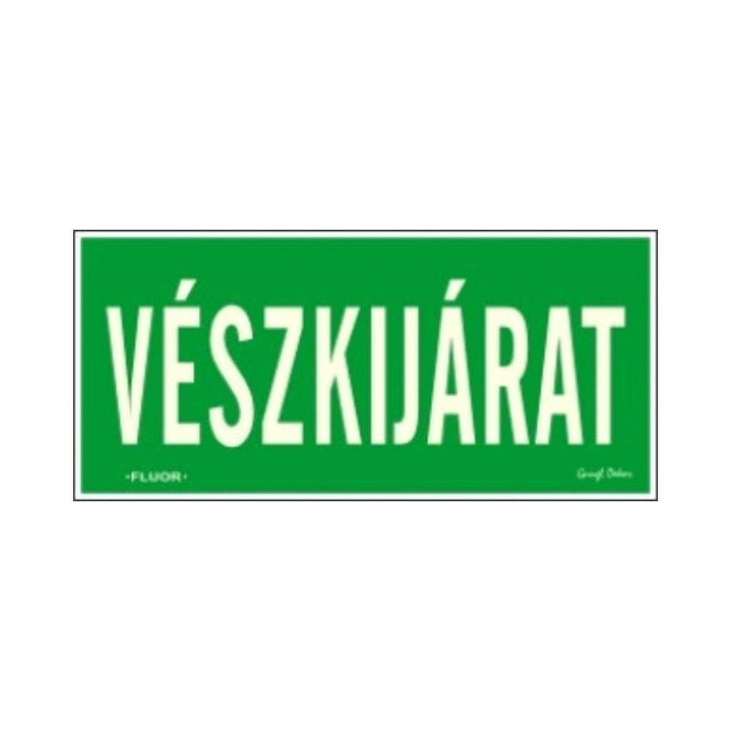 Öntapadós fluoreszkálós matrica Vészkijárat