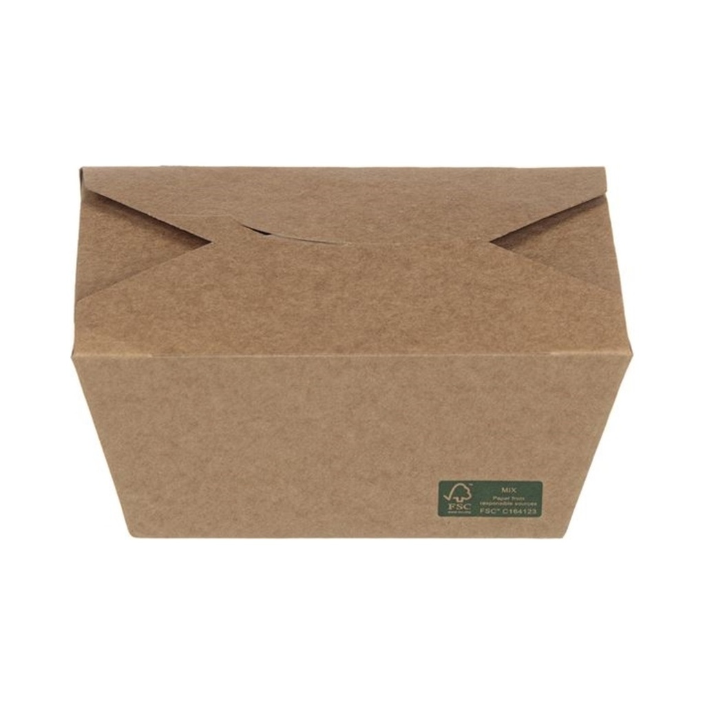 Szögletes főételes papírdoboz kraft 19,5x14x9cm 3000ml 50db/cs 150db/krt