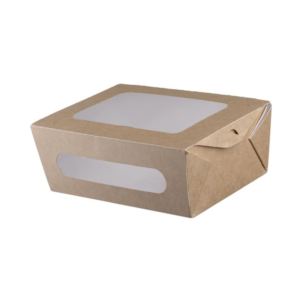[QDW2000] Összecsukható kraft ablakos papírdoboz 2000ml 204x142x74mm 50db/cs 200db/krt